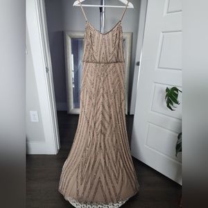 Adrianna Papell Sleeveless Blouson Beaded Gown Dress Size 2